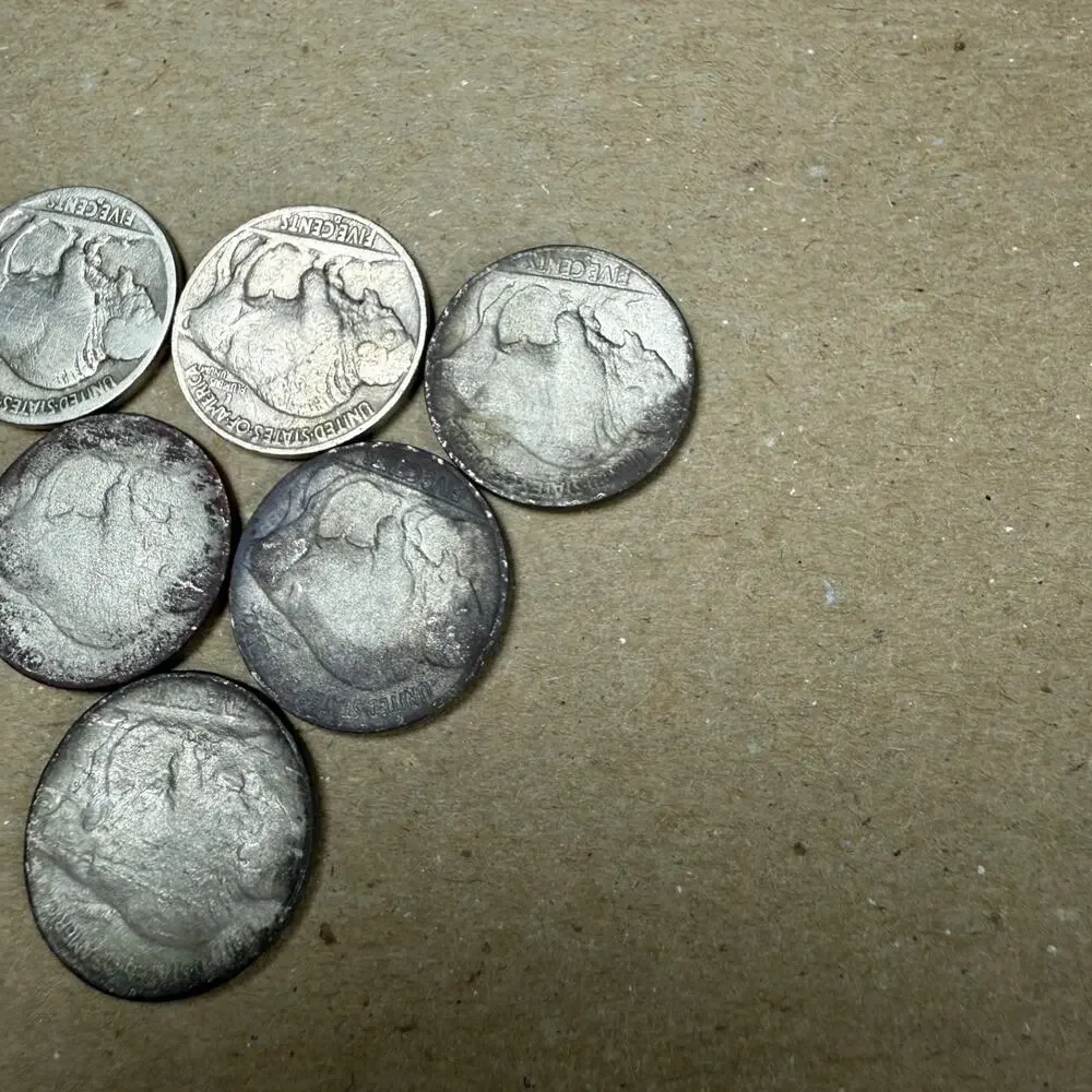 [Lot of 6] 1936 1935 and more Buffalo Nickels FIVE CENTS us coins Vintage